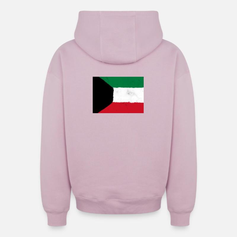 Drapeau du Koweït - Sweat à capuche unisexe zippé oversize épais SPREAD - rose poudré