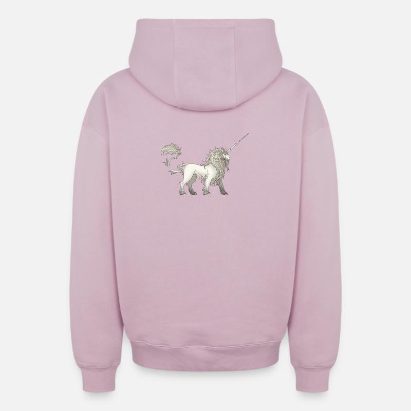 Licorne - Sweat à capuche unisexe zippé oversize épais SPREAD - rose poudré