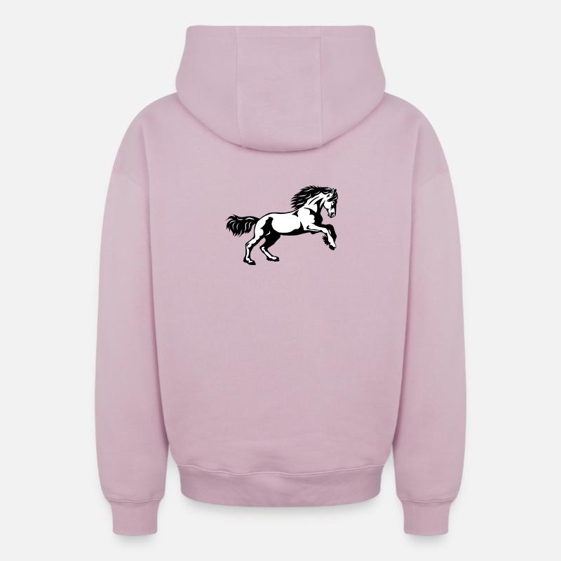 Galop frison - Sweat à capuche unisexe zippé oversize épais SPREAD - rose poudré