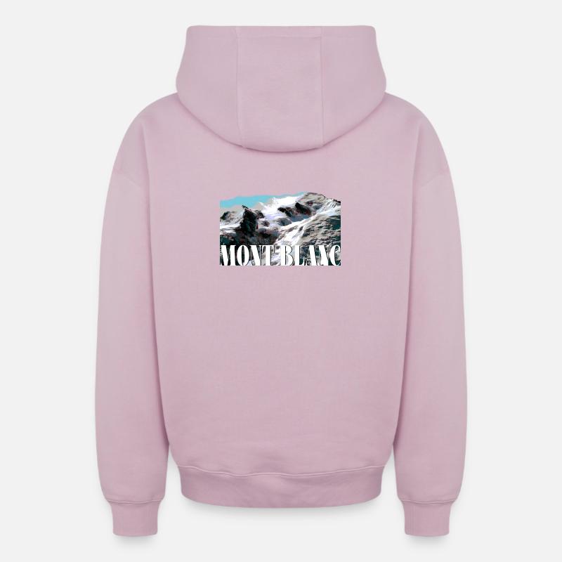 Mont-Blanc - Sweat à capuche unisexe zippé oversize épais SPREAD - rose poudré