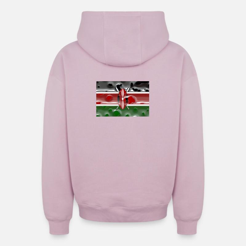 Kenya Kenya - Sweat à capuche unisexe zippé oversize épais SPREAD - rose poudré