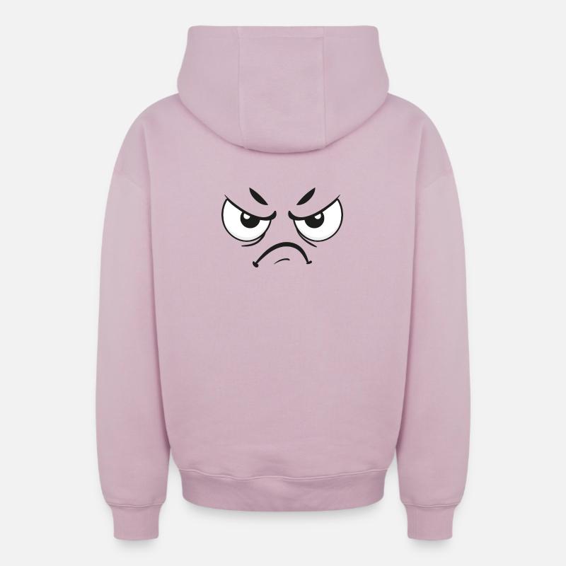 Hungry face - Sweat à capuche unisexe zippé oversize épais SPREAD - rose poudré