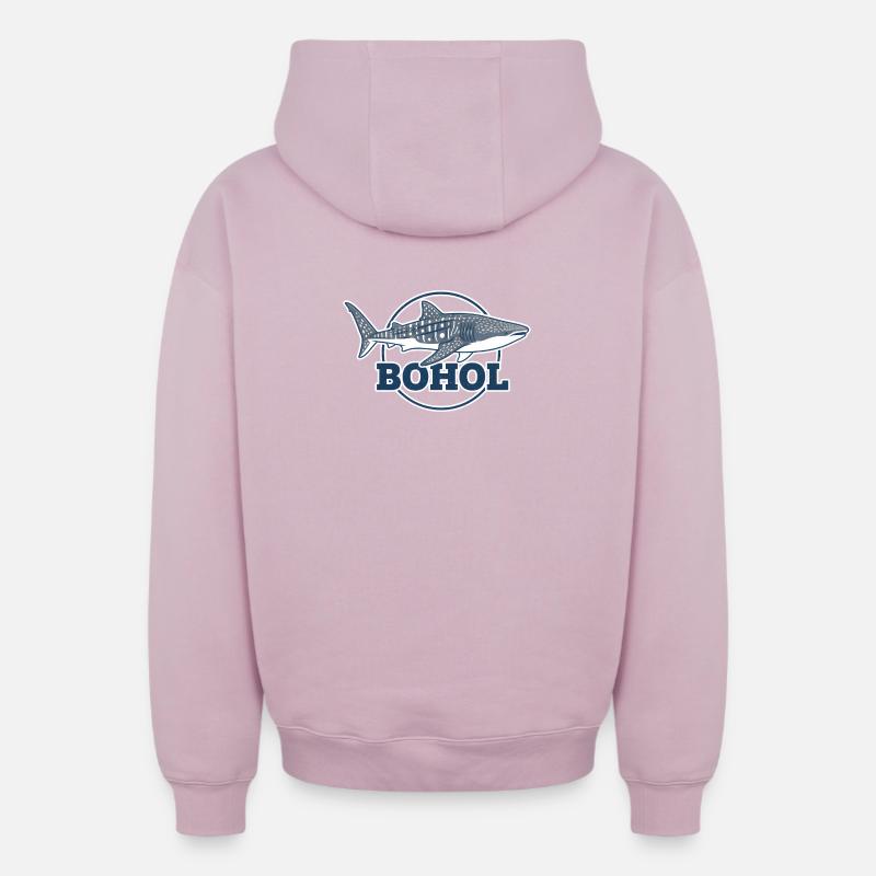 Requin-baleine de Bohol - Sweat à capuche unisexe zippé oversize épais SPREAD - rose poudré