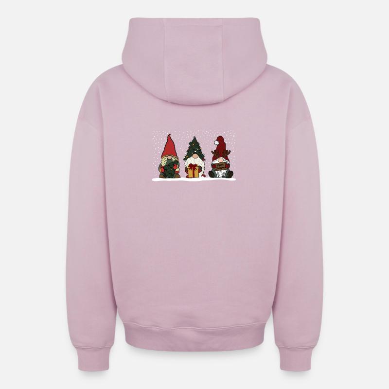 Brownie - Sweat à capuche unisexe zippé oversize épais SPREAD - rose poudré