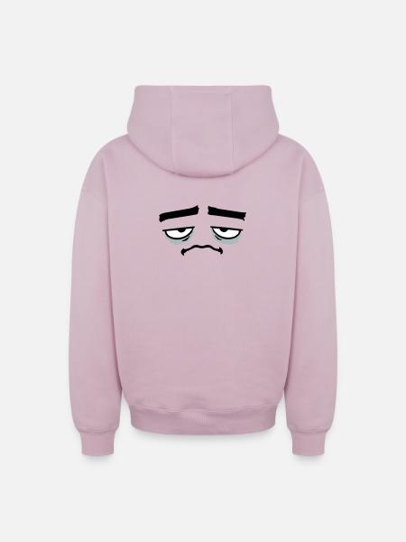 Grumpy sad disappointed face funny - Oversized Heavyweight Unisex Zip Hoodie - dusky pink