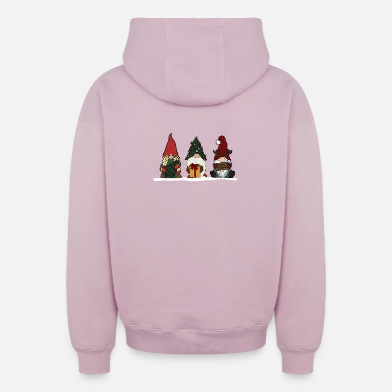 Brownie - Sweat à capuche unisexe zippé oversize épais SPREAD - rose poudré