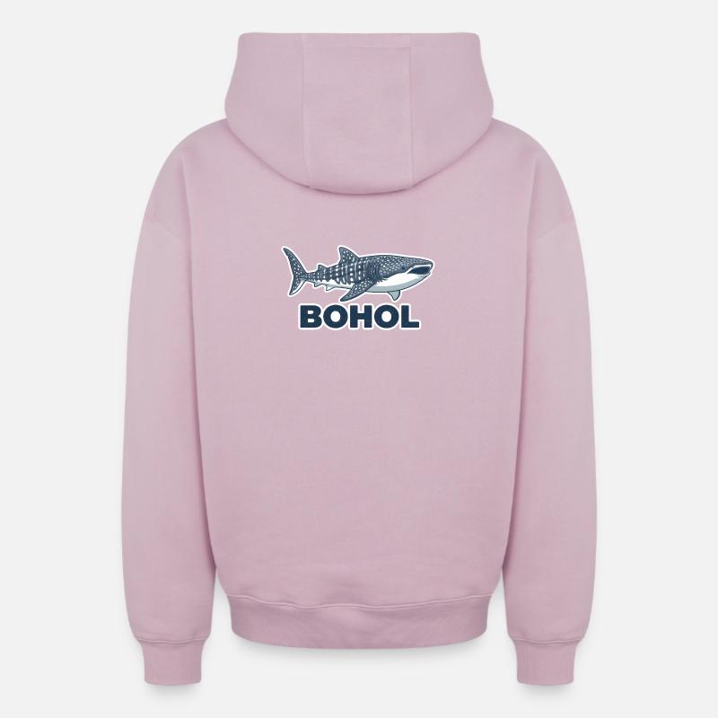 Bohol Baleine Requin Motif - Sweat à capuche unisexe zippé oversize épais SPREAD - rose poudré