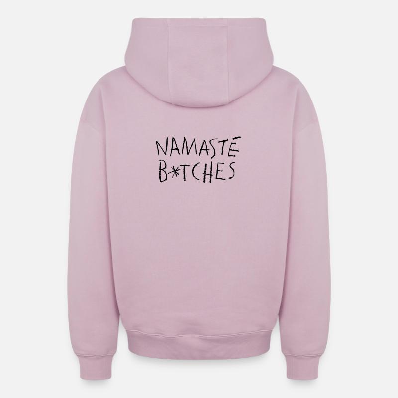 Namasté Black - Sweat à capuche unisexe zippé oversize épais SPREAD - rose poudré