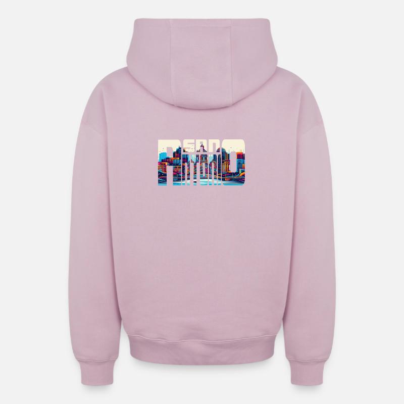 SAN ANTONIO - Sweat à capuche unisexe zippé oversize épais SPREAD - rose poudré
