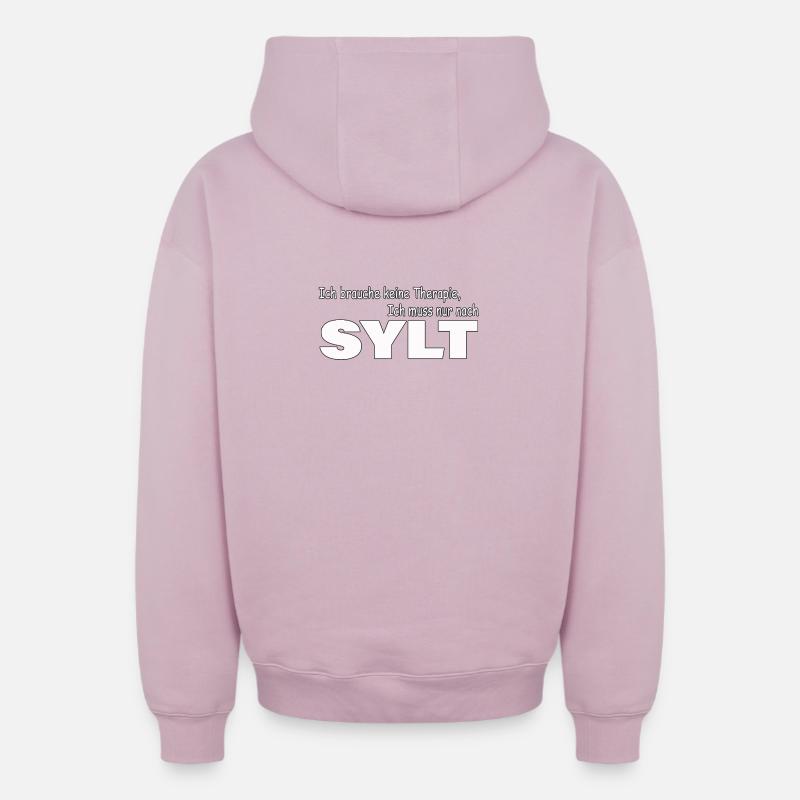 Sylt de thérapie - Sweat à capuche unisexe zippé oversize épais SPREAD - rose poudré