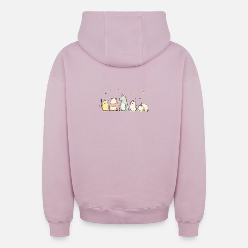Armée mignonne - Sweat à capuche unisexe zippé oversize épais SPREAD - rose poudré