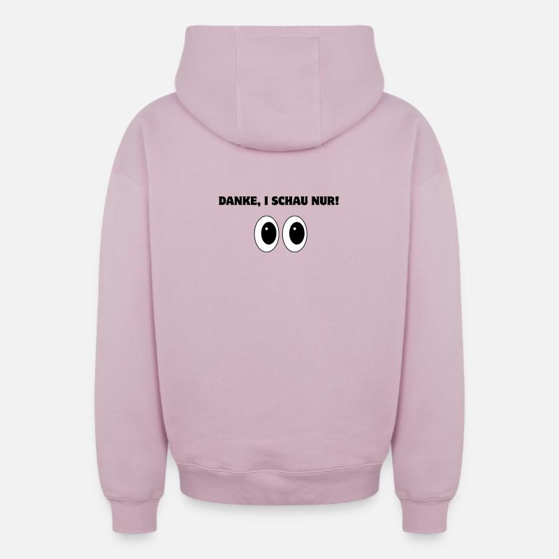 Merci, je regarde juste ! - Sweat à capuche unisexe zippé oversize épais SPREAD - rose poudré