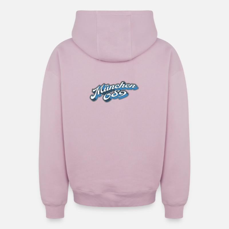 Munich 089 Retro Minga - Sweat à capuche unisexe zippé oversize épais SPREAD - rose poudré