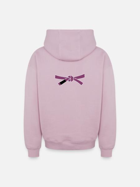 Purplebelt - Purple Belt - Oversized Heavyweight Unisex Zip Hoodie - dusky pink