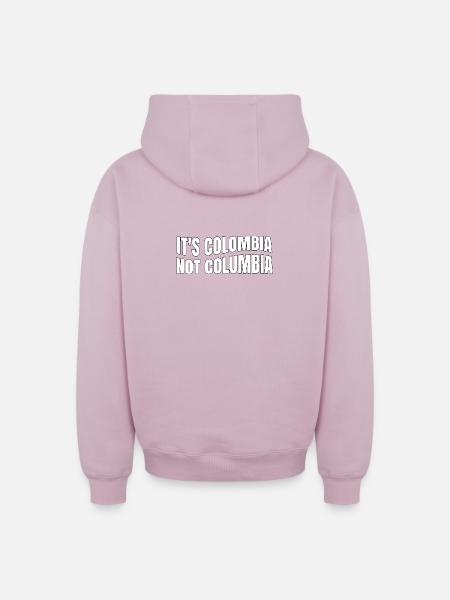Colombie Pas Colombie Drapeau colombien Colombie - Sweat à capuche unisexe zippé oversize épais SPREAD - rose poudré