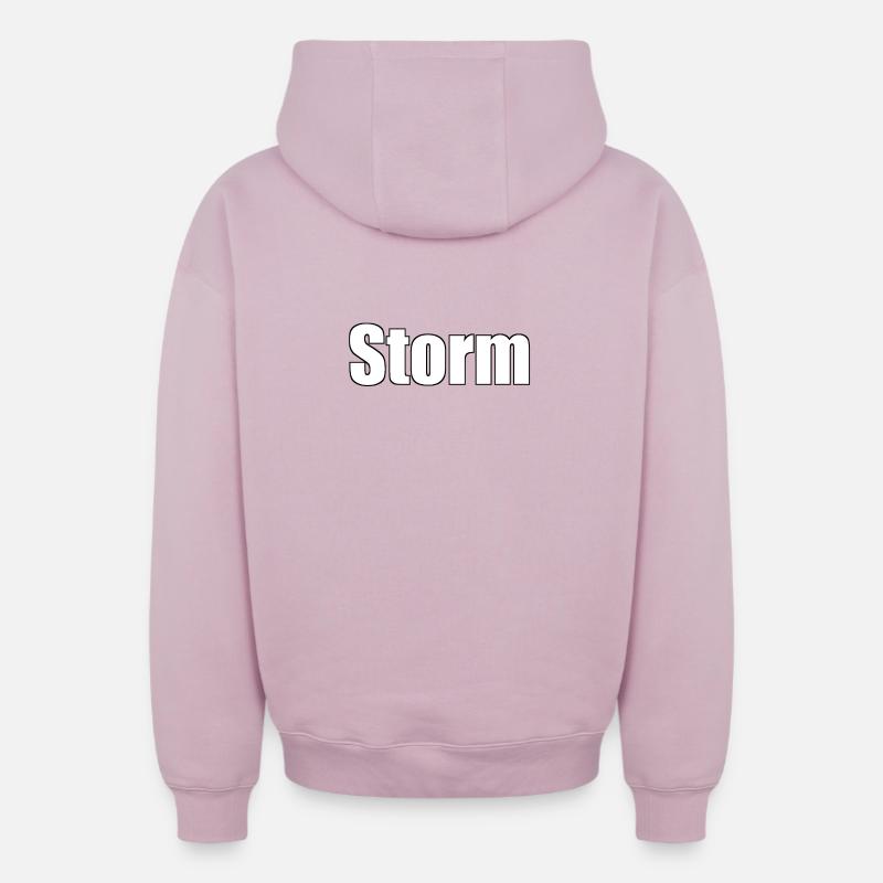 Tempête - (Nom humain) - Sweat à capuche unisexe zippé oversize épais SPREAD - rose poudré