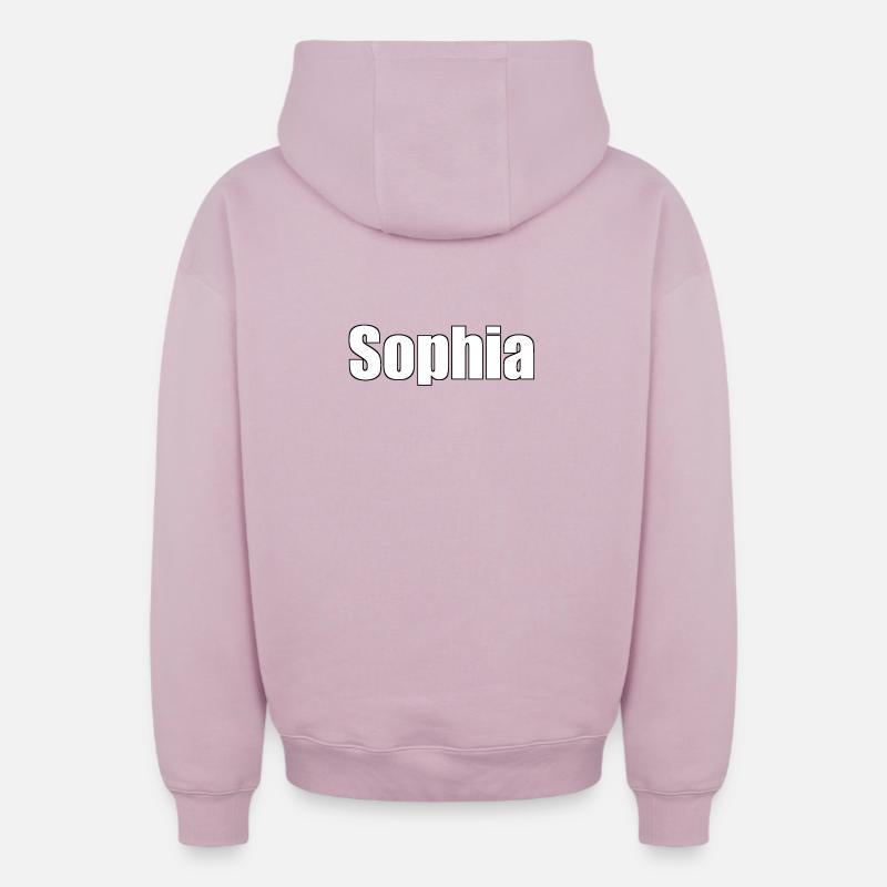Sophia - (Nom du peuple) - Sweat à capuche unisexe zippé oversize épais SPREAD - rose poudré