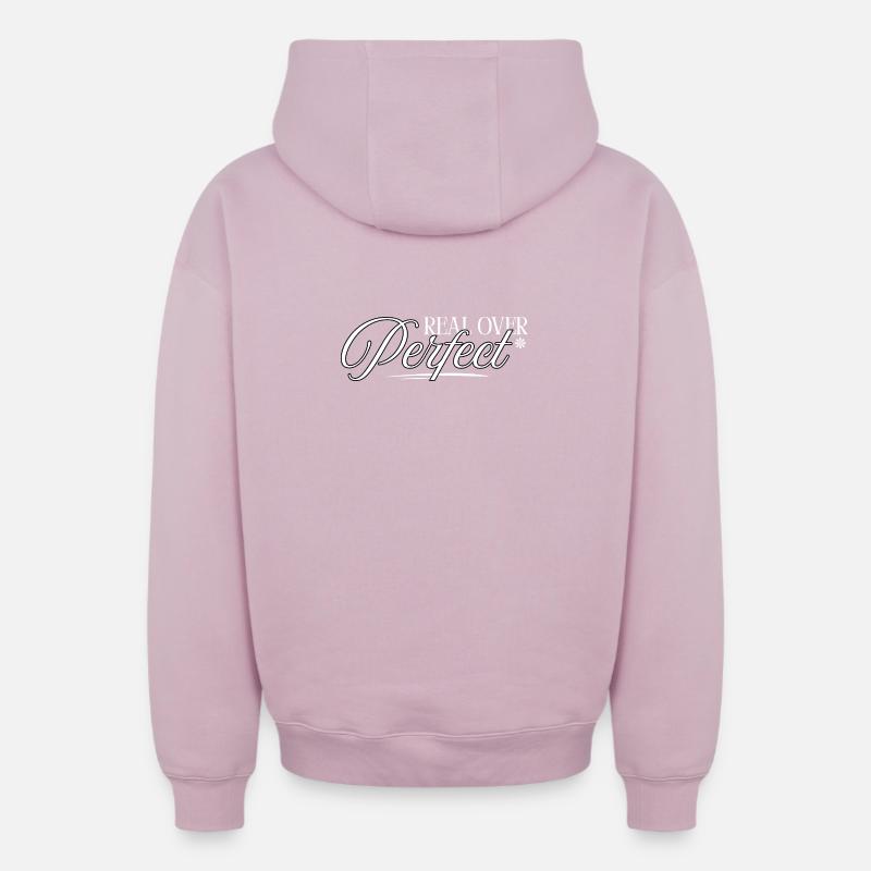 Réalité Surpasse la Perfection - Sweat à capuche unisexe zippé oversize épais SPREAD - rose poudré
