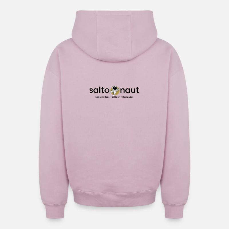 Saltonaut - Sweat à capuche unisexe zippé oversize épais SPREAD - rose poudré