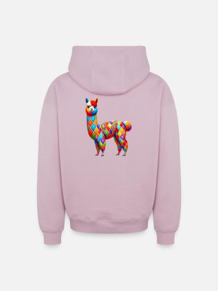 Alpaga - Sweat à capuche unisexe zippé oversize épais SPREAD - rose poudré