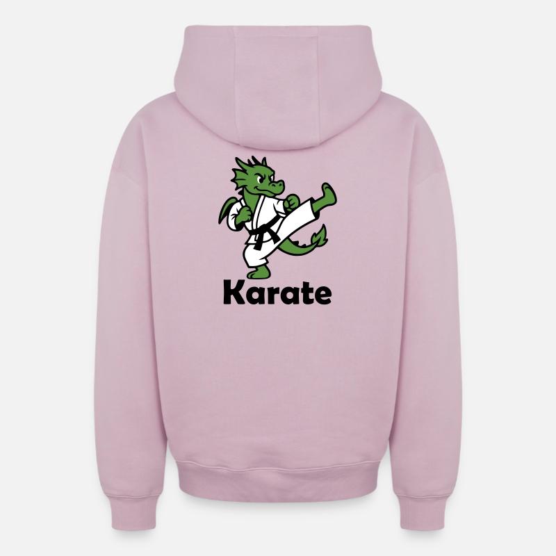 Karaté Dragon - Sweat à capuche unisexe zippé oversize épais SPREAD - rose poudré