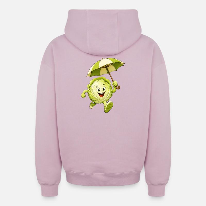 Chou - Sweat à capuche unisexe zippé oversize épais SPREAD - rose poudré