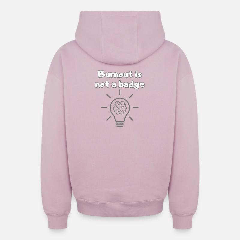 Chemise anti-burnout – Wellness First Statement - Sweat à capuche unisexe zippé oversize épais SPREAD - rose poudré
