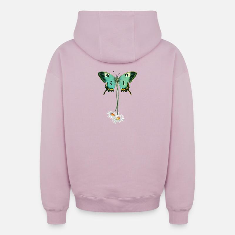 Révolution tranquille - Sweat à capuche unisexe zippé oversize épais SPREAD - rose poudré