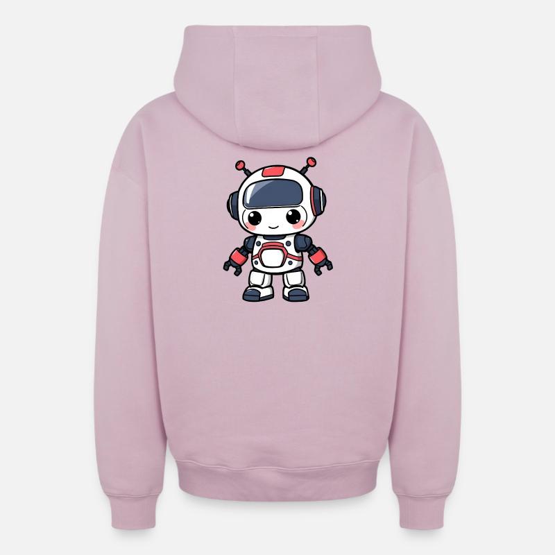 Robot - Sweat à capuche unisexe zippé oversize épais SPREAD - rose poudré
