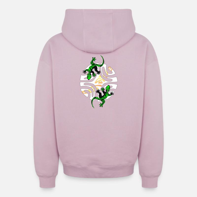 KIMO - Sweat à capuche unisexe zippé oversize épais SPREAD - rose poudré