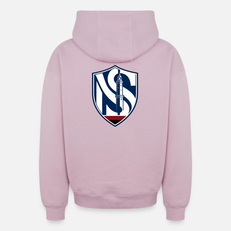 Phare dans la nuit - Sweat à capuche unisexe zippé oversize épais SPREAD - rose poudré
