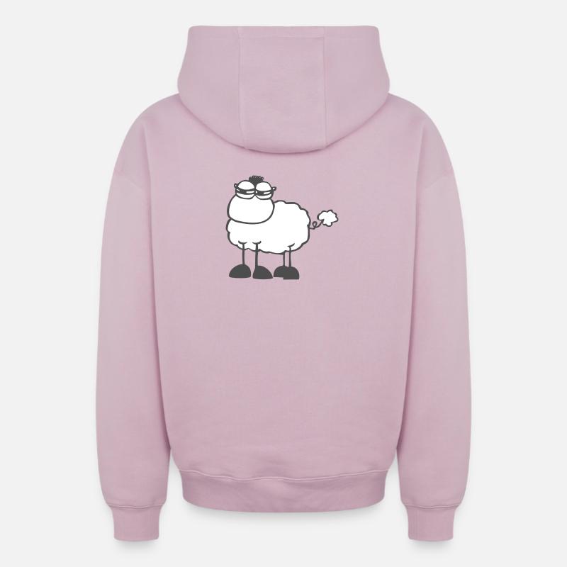 mouton sceptique - Sweat à capuche unisexe zippé oversize épais SPREAD - rose poudré