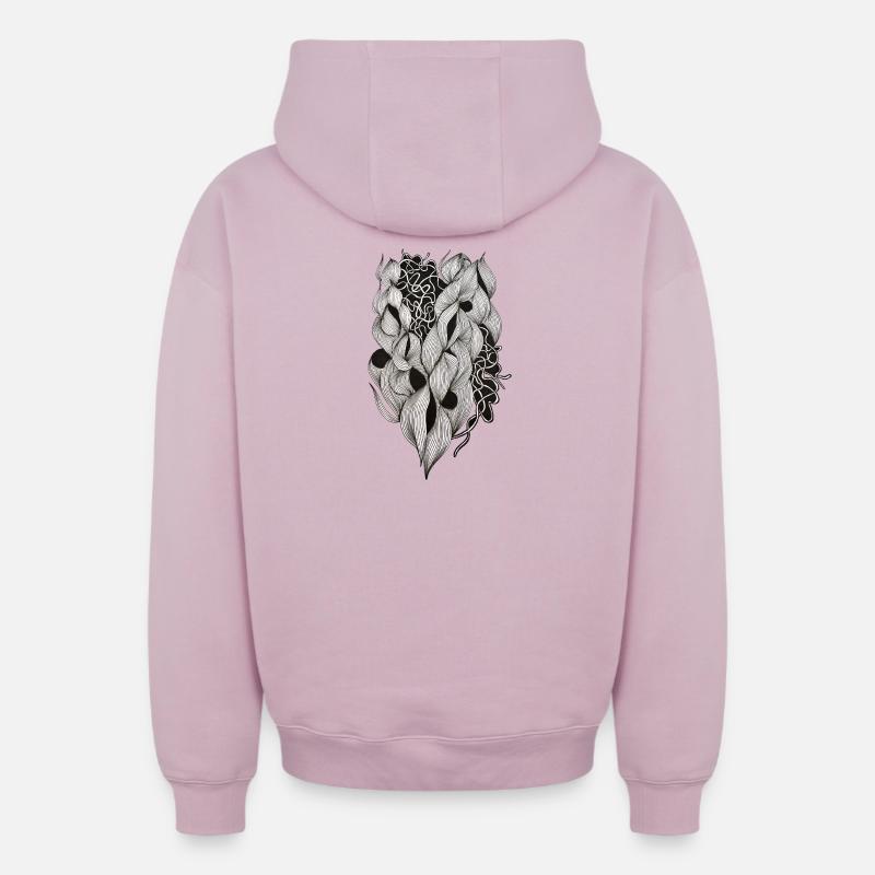 Plexus cardiaque entrelacé - Sweat à capuche unisexe zippé oversize épais SPREAD - rose poudré