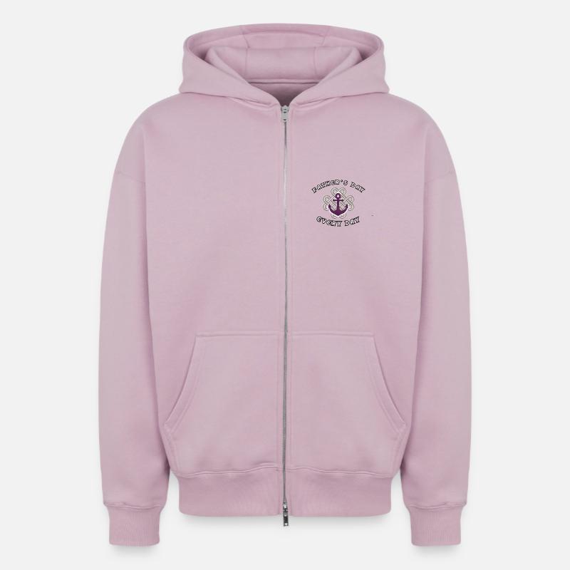 Fête des pères - Sweat à capuche unisexe zippé oversize épais SPREAD - rose poudré