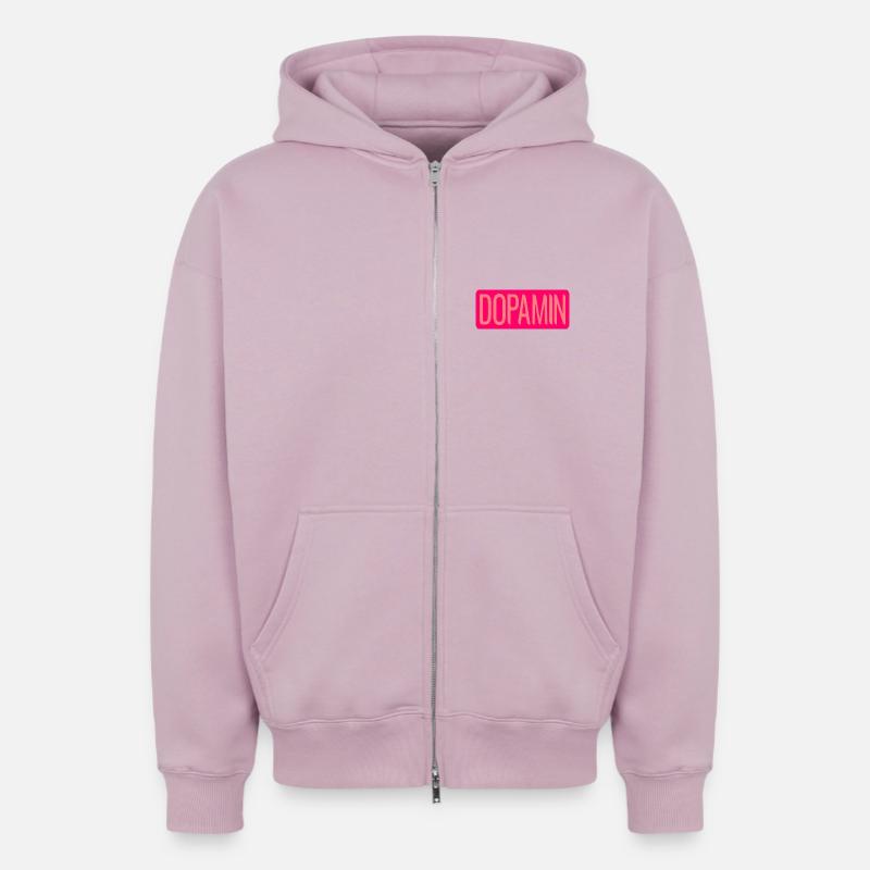Dopamine - Sweat à capuche unisexe zippé oversize épais SPREAD - rose poudré