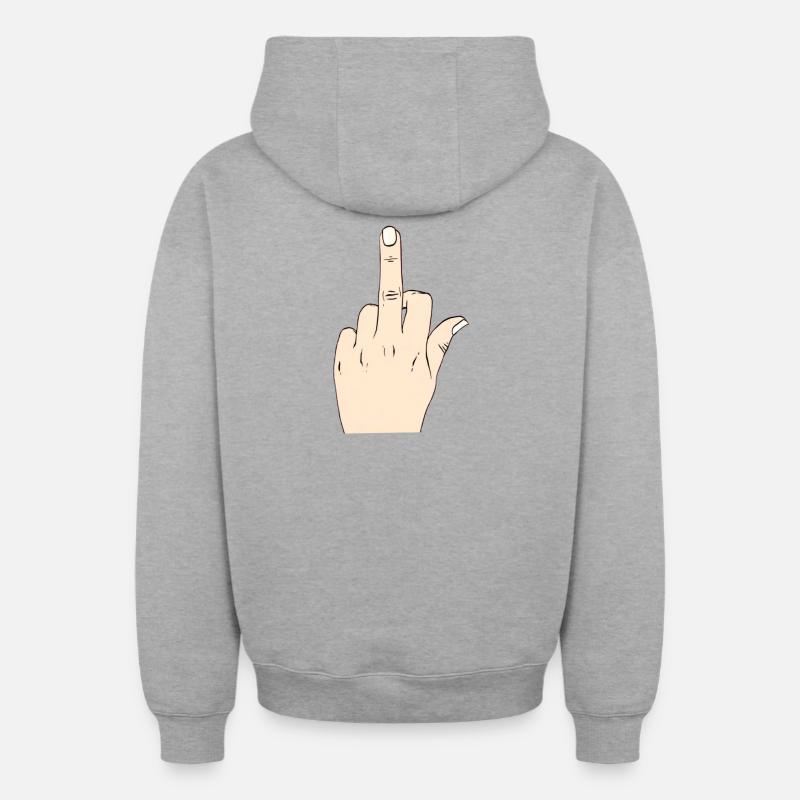 Mode doigt du milieu - Sweat à capuche unisexe zippé oversize épais SPREAD - gris chiné