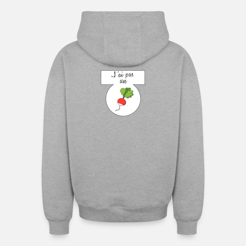 J'ai pas un radis - Sweat à capuche unisexe zippé oversize épais SPREAD - gris chiné