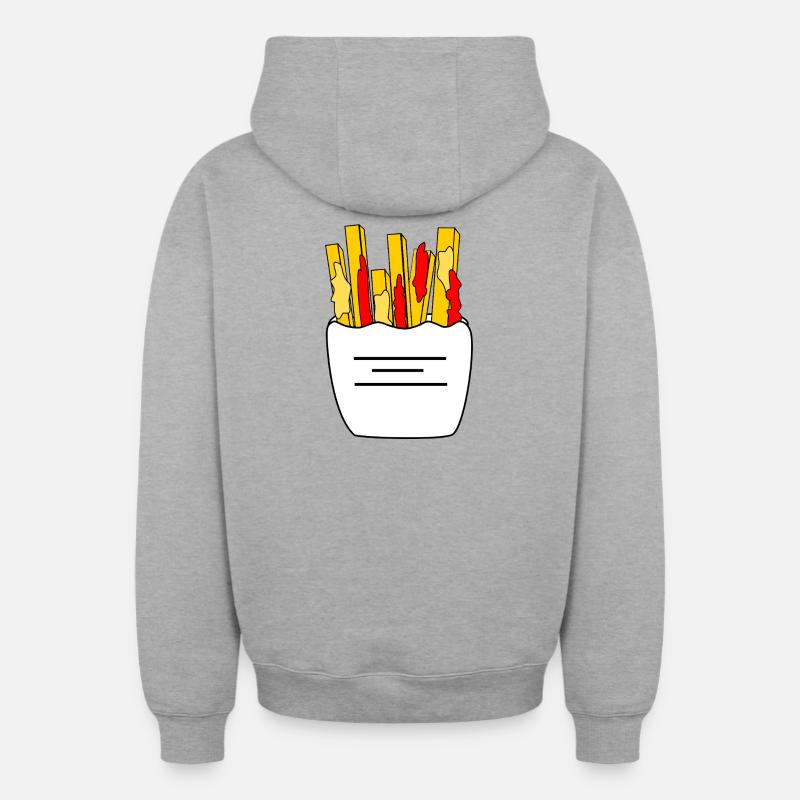 Pommes_Schranke - Sweat à capuche unisexe zippé oversize épais SPREAD - gris chiné