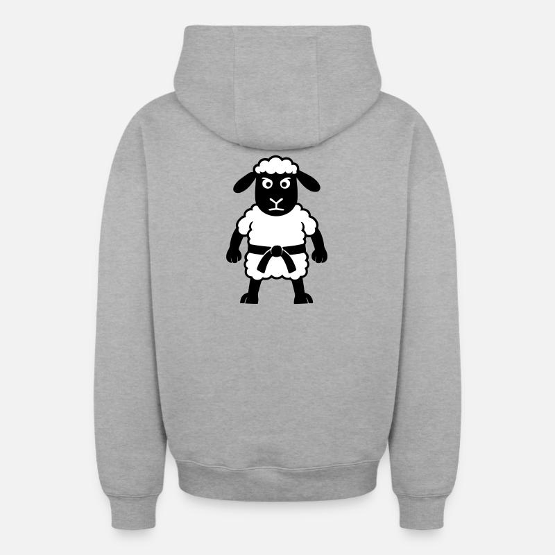 Karaté Mouton - Sweat à capuche unisexe zippé oversize épais SPREAD - gris chiné
