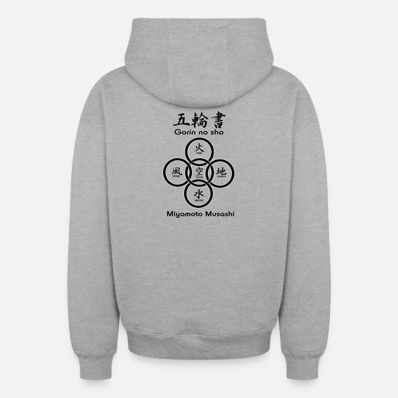 Fünf Kreise oder Ringe - Oversized Heavyweight Unisex Zip Hoodie - Grau meliert