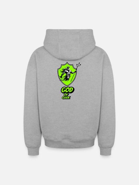 Gott des Geeks - Oversized Heavyweight Unisex Zip Hoodie - Grau meliert