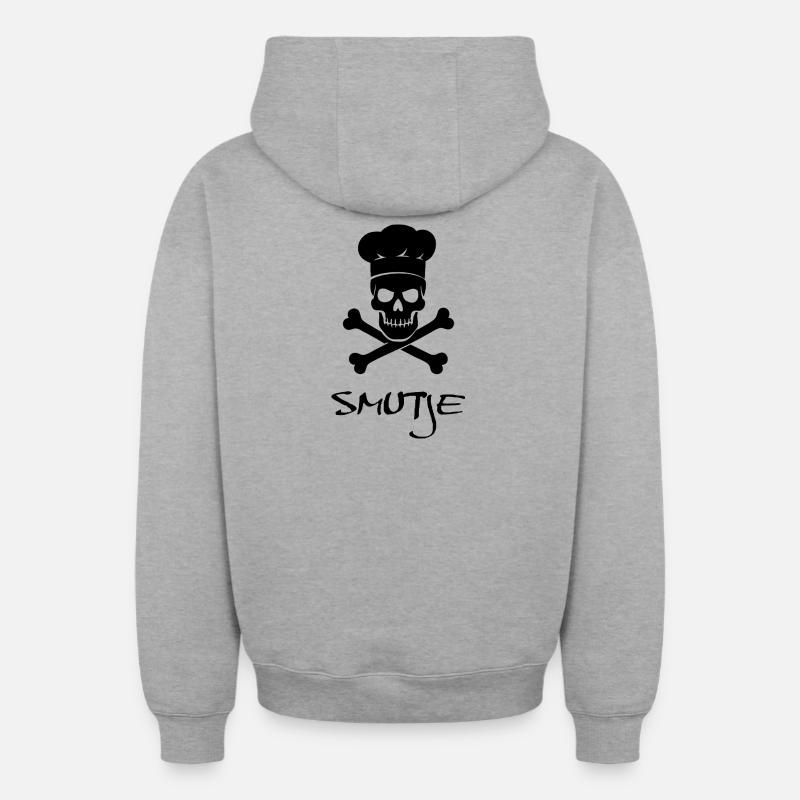 Smutje - Sweat à capuche unisexe zippé oversize épais SPREAD - gris chiné
