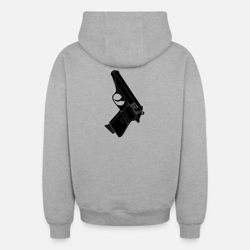 Valse pistolet - Sweat à capuche unisexe zippé oversize épais SPREAD - gris chiné