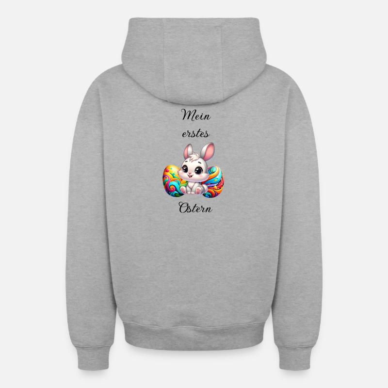 Première Pâques Enfants / Bébé - Sweat à capuche unisexe zippé oversize épais SPREAD - gris chiné