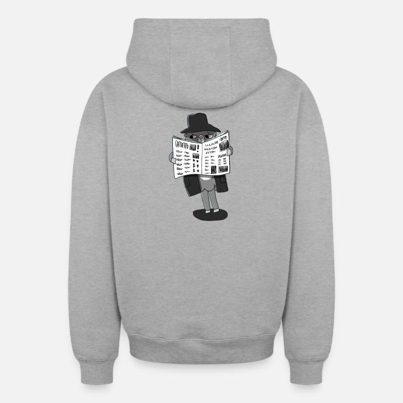 Llama Sous couverture - Sweat à capuche unisexe zippé oversize épais SPREAD - gris chiné
