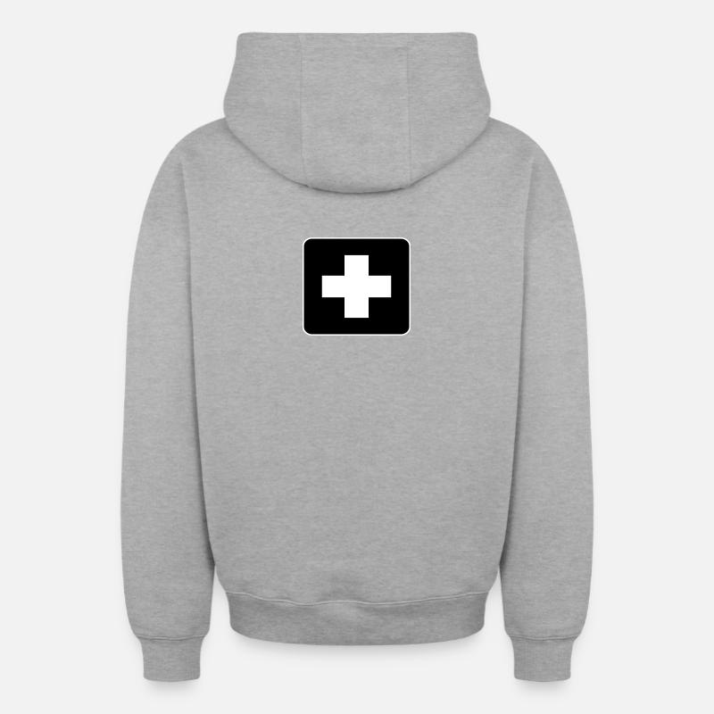 Help - Sweat à capuche unisexe zippé oversize épais SPREAD - gris chiné