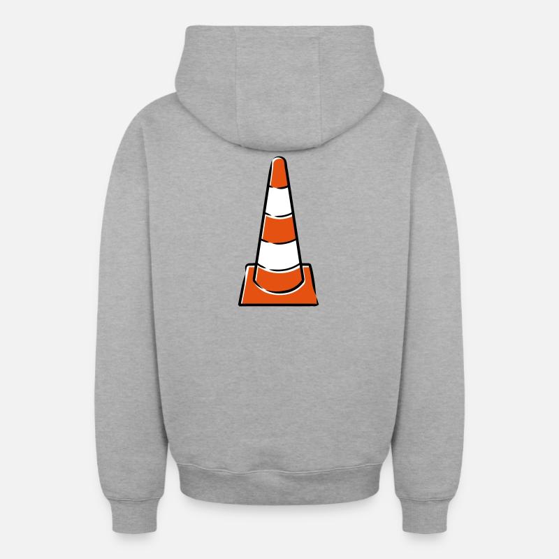 Chapeaux de construction - Sweat à capuche unisexe zippé oversize épais SPREAD - gris chiné