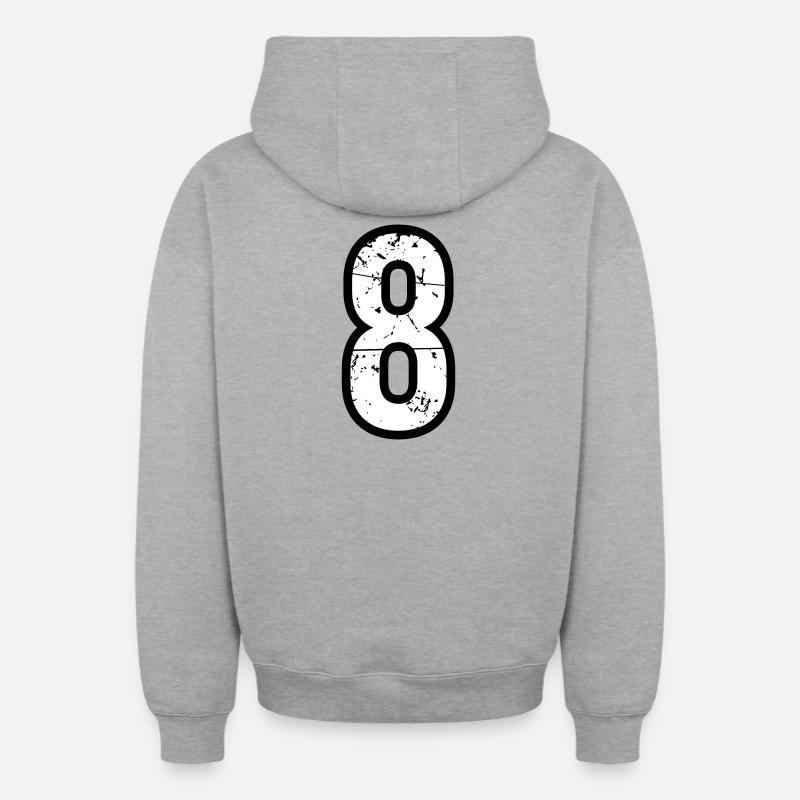 8 - Sweat à capuche unisexe zippé oversize épais SPREAD - gris chiné
