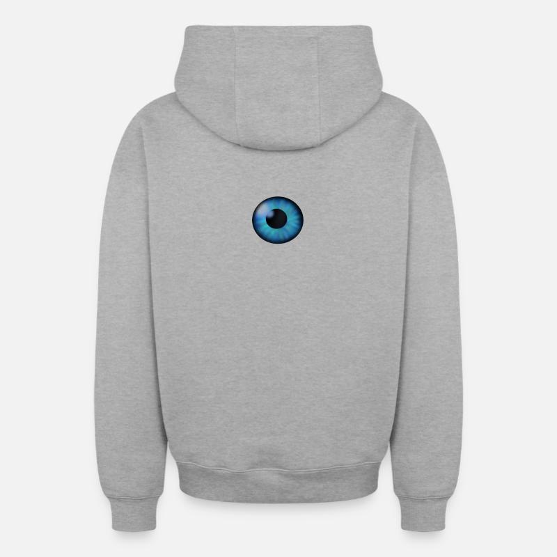 œil - Sweat à capuche unisexe zippé oversize épais SPREAD - gris chiné