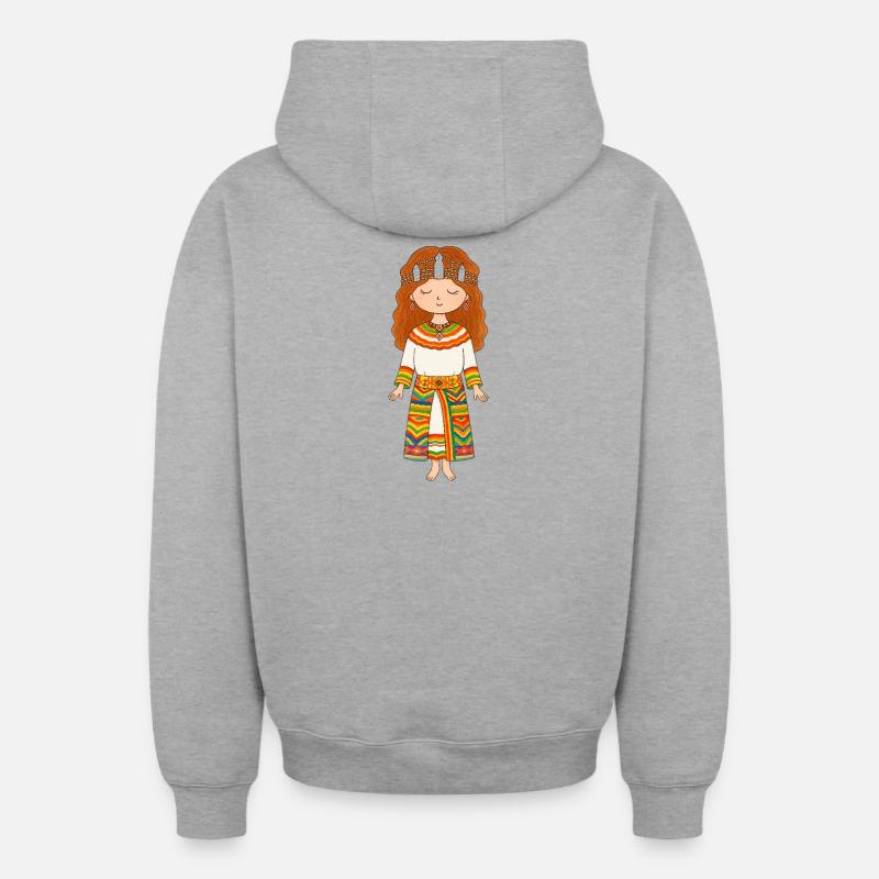 Kabyle - Sweat à capuche unisexe zippé oversize épais SPREAD - gris chiné